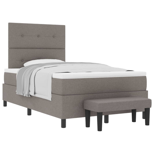 vidaXL Κρεβάτι με ελατήρια με κεφαλάρι Taupe 120 x 200 cm ύφασμα