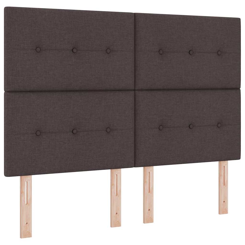vidaXL Κρεβάτι με ελατήρια με κεφαλάρι Σκούρο Καφέ 140 x 190 cm ύφασμα