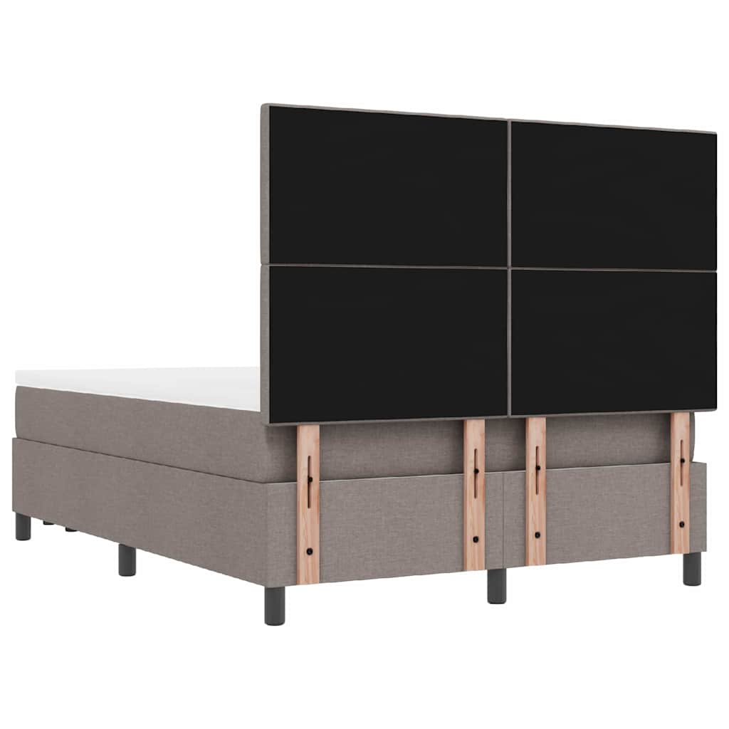 vidaXL Κρεβάτι με ελατήρια με στρώμα Taupe 140 x 190 cm ύφασμα