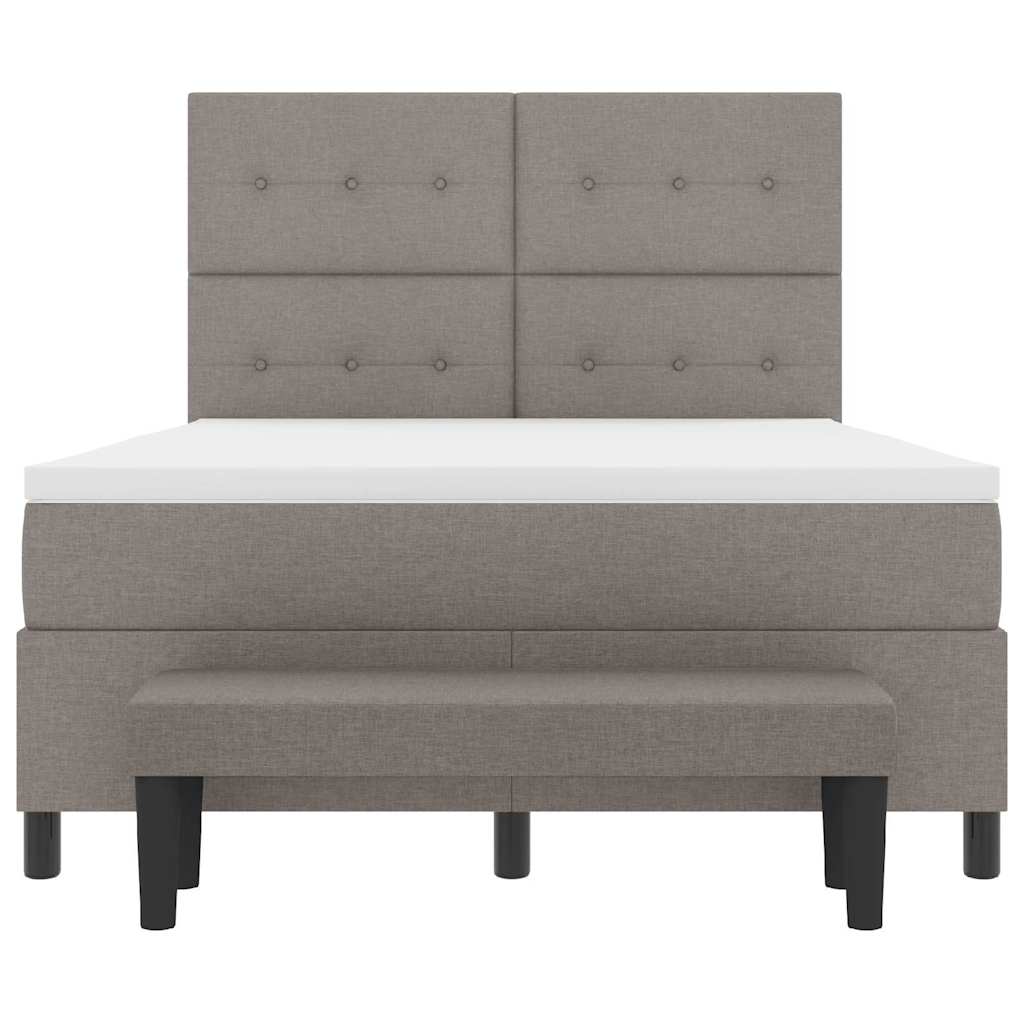 vidaXL Κρεβάτι με ελατήρια με στρώμα Taupe 140 x 190 cm ύφασμα