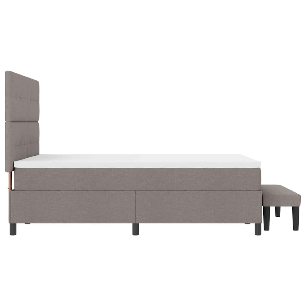 vidaXL Κρεβάτι με ελατήρια με στρώμα Taupe 140 x 190 cm ύφασμα