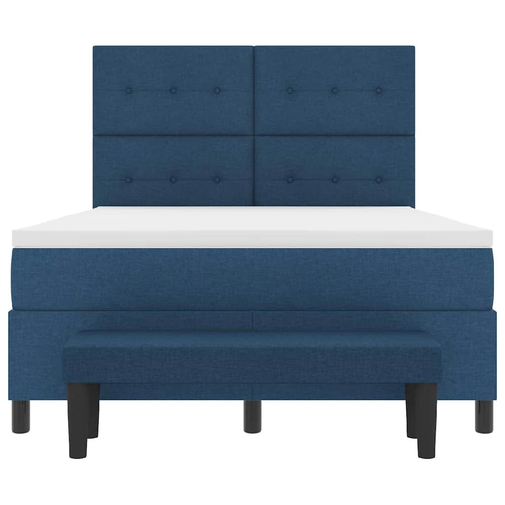 vidaXL Κρεβάτι με ελατήρια με στρώμα Μπλε 140 x 190 cm ύφασμα