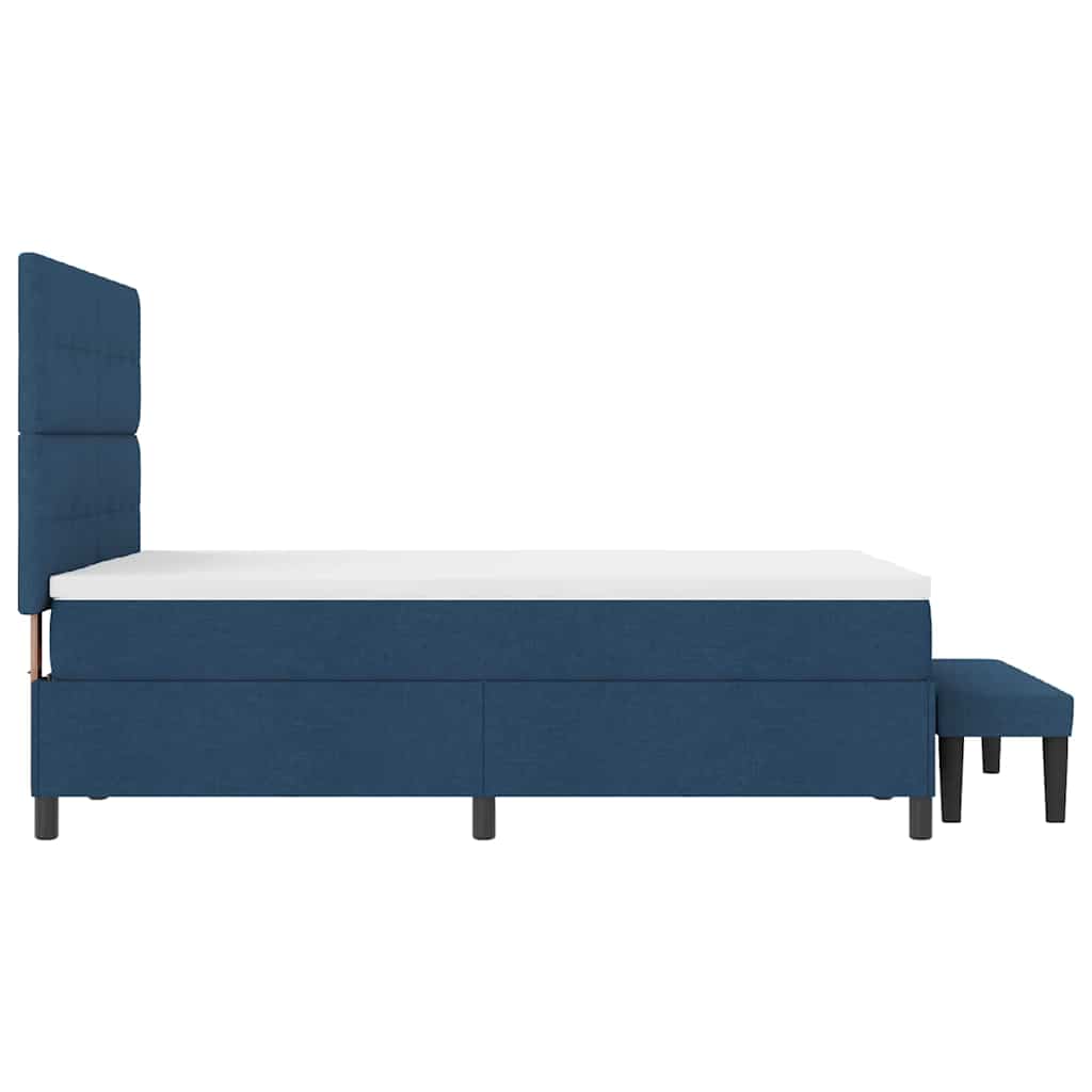 vidaXL Κρεβάτι με ελατήρια με στρώμα Μπλε 140 x 190 cm ύφασμα