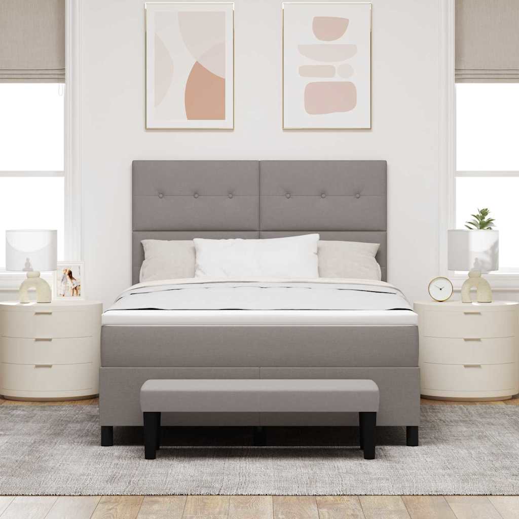 vidaXL Κρεβάτι με ελατήρια με κεφαλάρι Taupe 140 x 200 cm ύφασμα