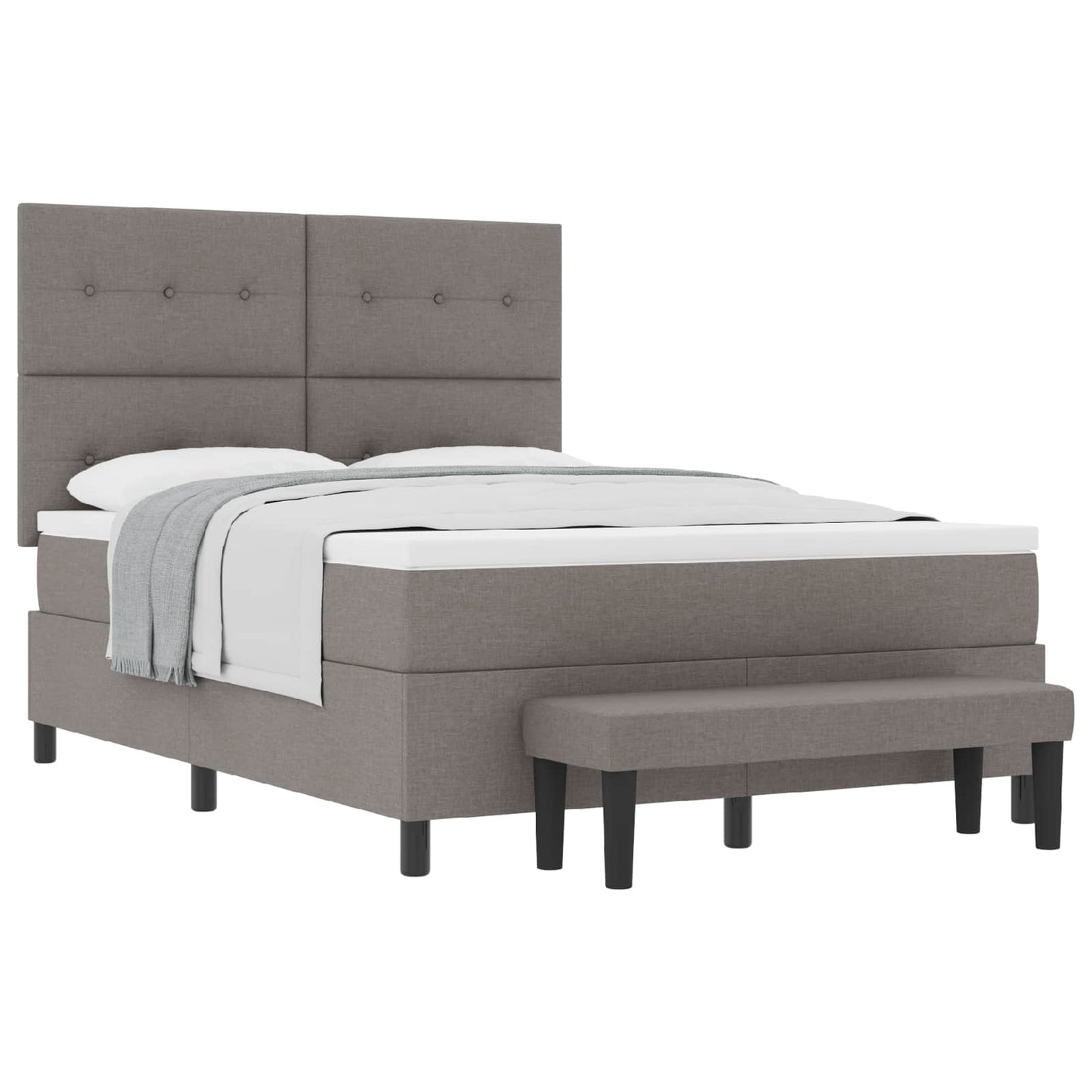 vidaXL Κρεβάτι με ελατήρια με κεφαλάρι Taupe 140 x 200 cm ύφασμα