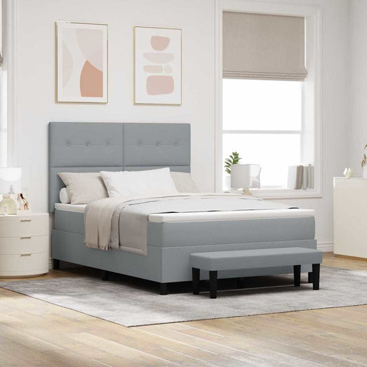 vidaXL Κρεβάτι με ελατήρια Ανοιχτό γκρι 160 x 200 cm ύφασμα