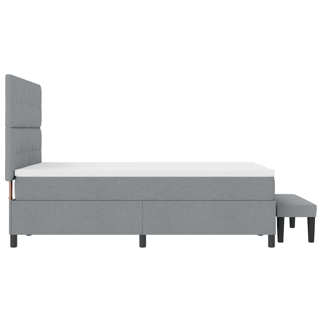 vidaXL Κρεβάτι με ελατήρια Ανοιχτό γκρι 160 x 200 cm ύφασμα