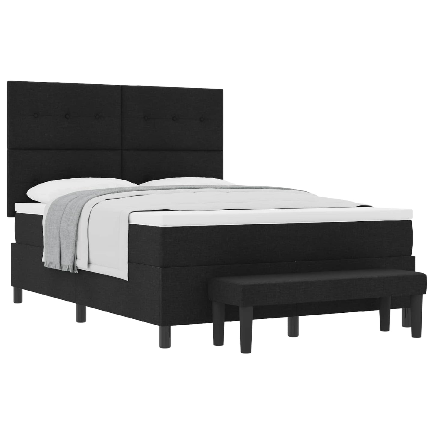 vidaXL Κρεβάτι με ελατήρια με κεφαλάρι Μαύρο 160 x 200 cm ύφασμα