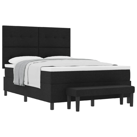 vidaXL Κρεβάτι με ελατήρια με κεφαλάρι Μαύρο 160 x 200 cm ύφασμα
