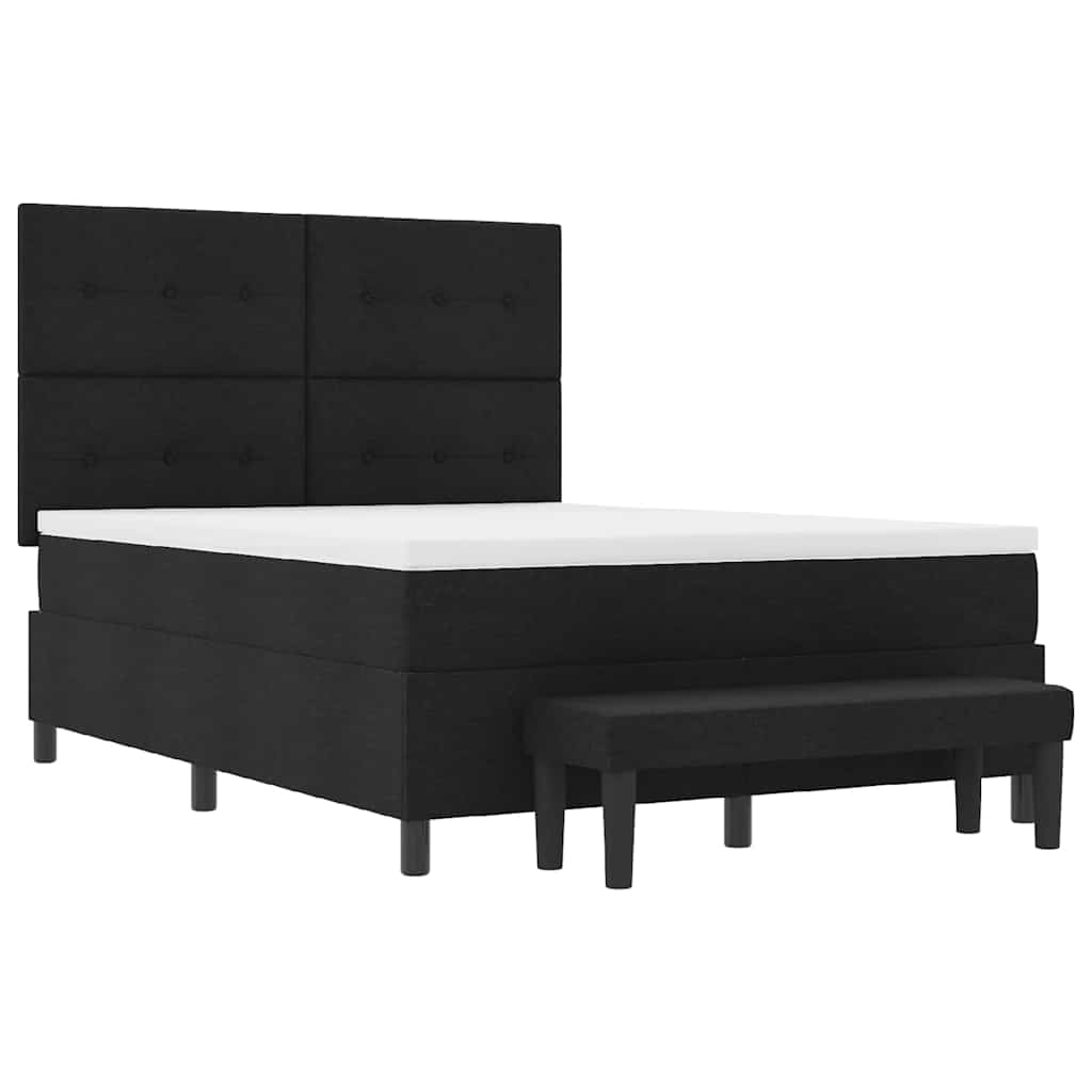 vidaXL Κρεβάτι με ελατήρια με κεφαλάρι Μαύρο 160 x 200 cm ύφασμα