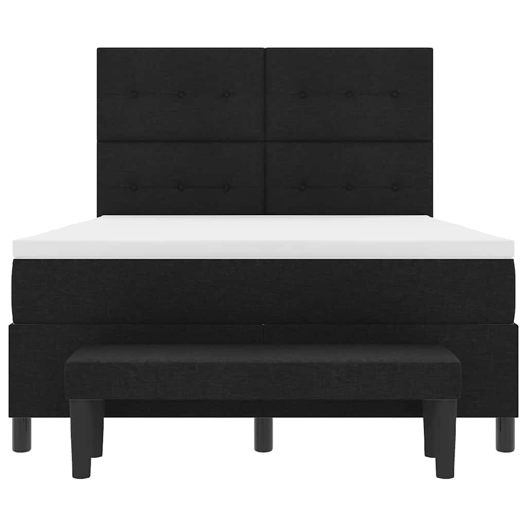 vidaXL Κρεβάτι με ελατήρια με κεφαλάρι Μαύρο 160 x 200 cm ύφασμα