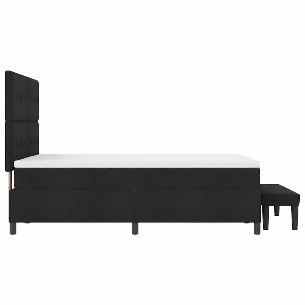 vidaXL Κρεβάτι με ελατήρια με κεφαλάρι Μαύρο 160 x 200 cm ύφασμα