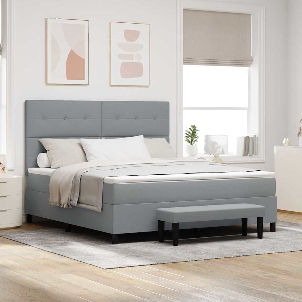 vidaXL Κρεβάτι με ελατήρια Ανοιχτό γκρι 180 x 200 cm ύφασμα