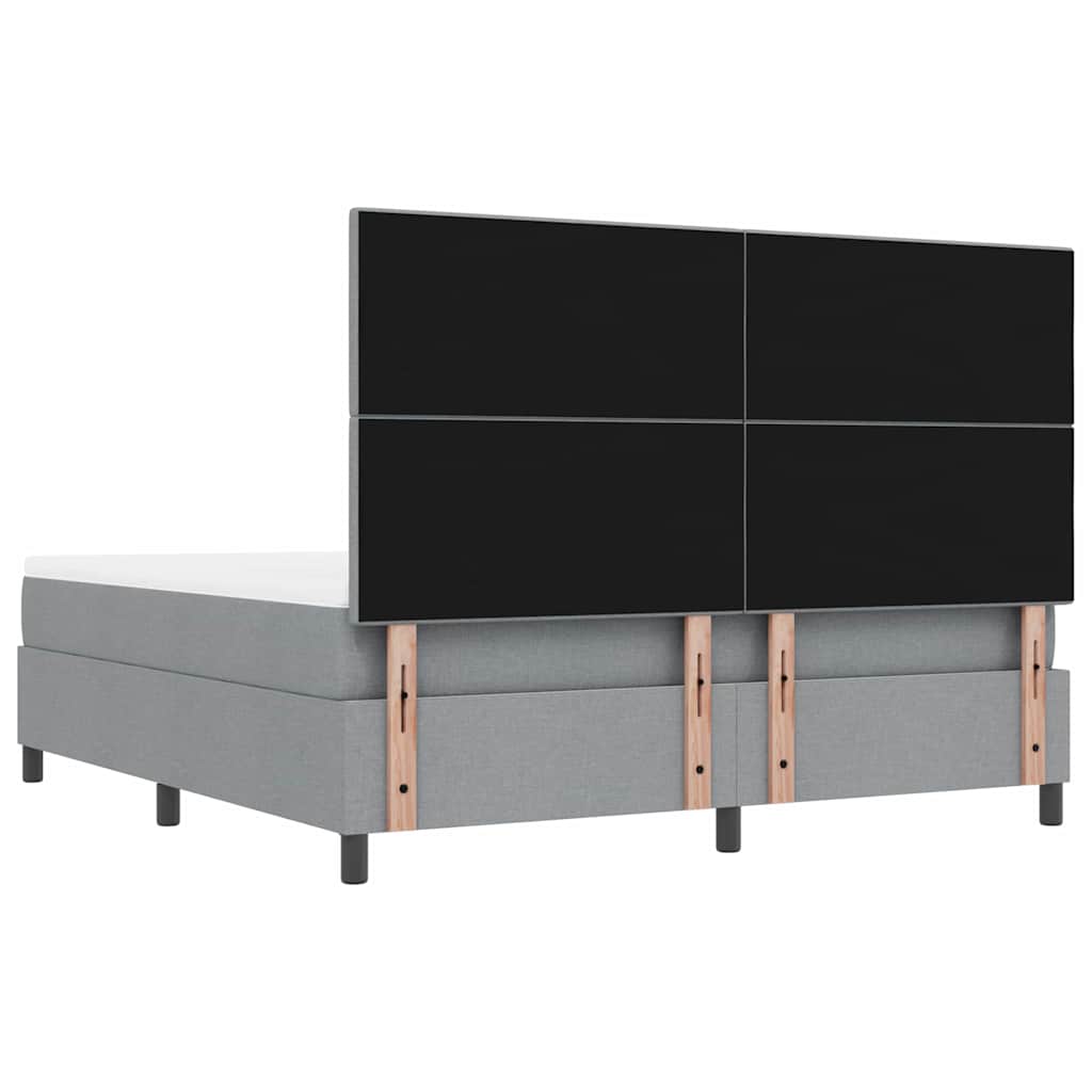 vidaXL Κρεβάτι με ελατήρια Ανοιχτό γκρι 180 x 200 cm ύφασμα