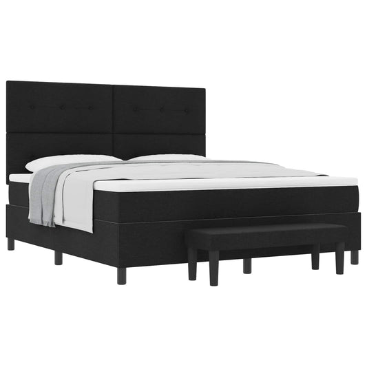 vidaXL Κρεβάτι με ελατήρια με κεφαλάρι Μαύρο 180 x 200 cm ύφασμα