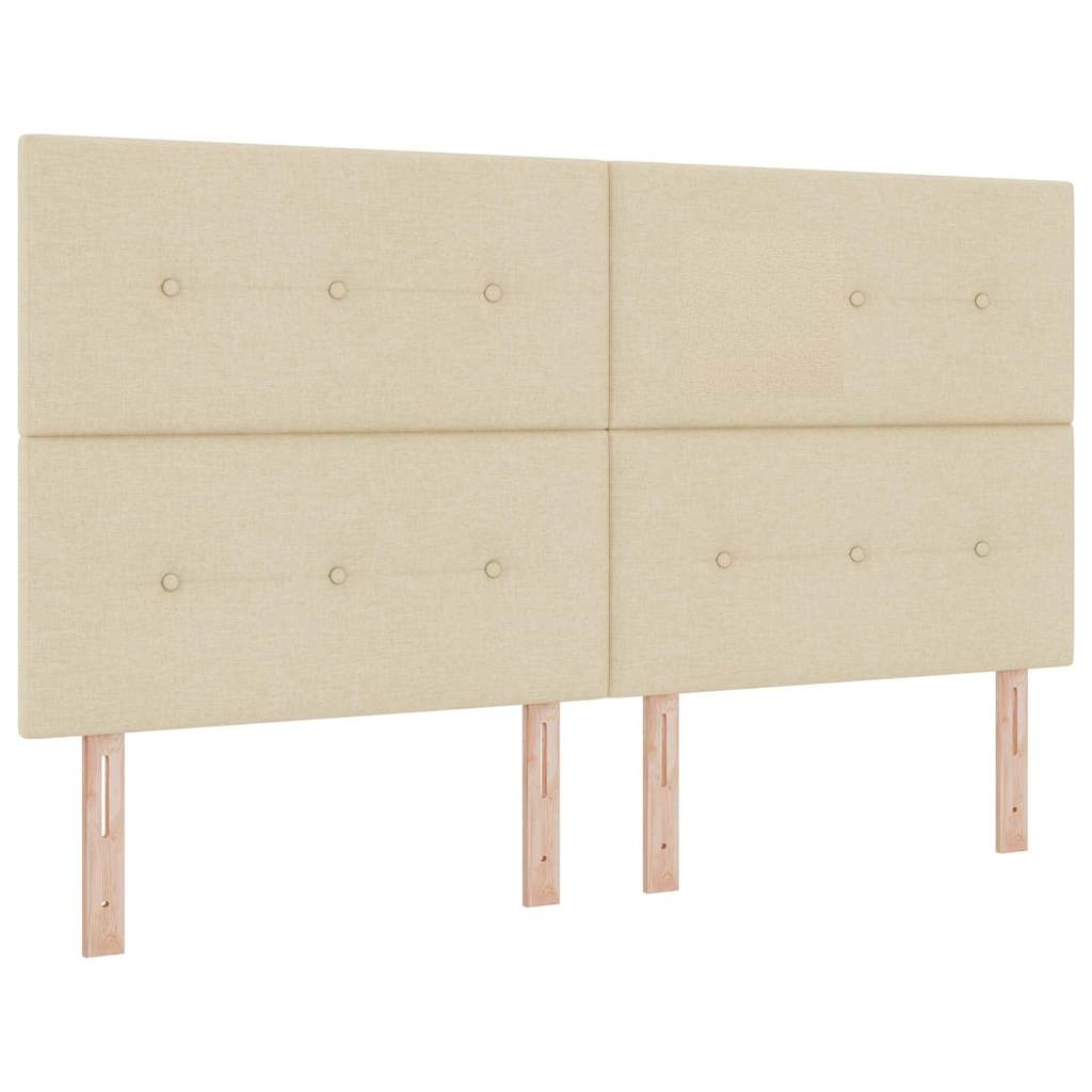 vidaXL Κρεβάτι με ελατήρια με κεφαλάρι Κρεμ 180 x 200 cm ύφασμα