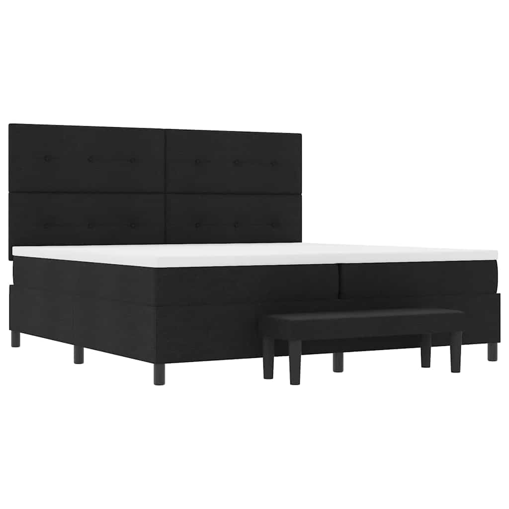 vidaXL Κρεβάτι με ελατήρια με κεφαλάρι Μαύρο 200 x 200 cm ύφασμα