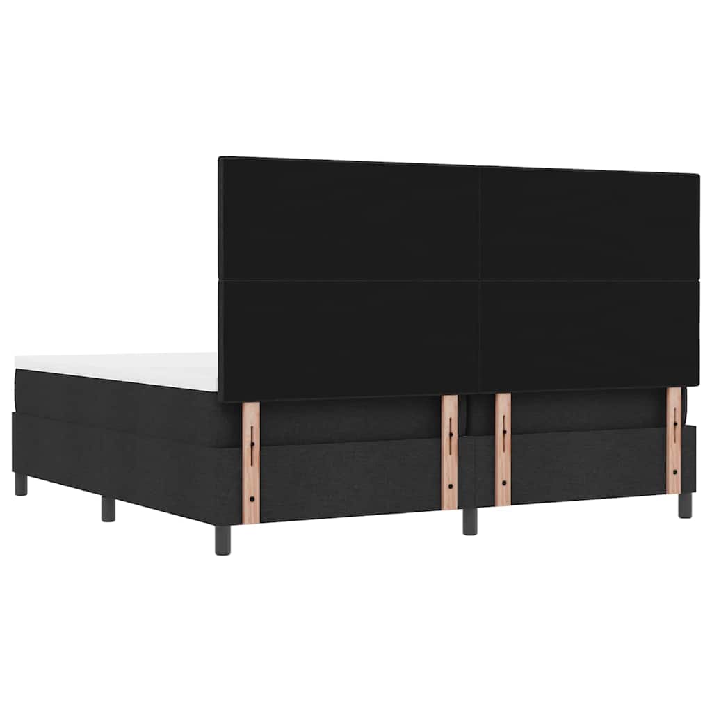 vidaXL Κρεβάτι με ελατήρια με κεφαλάρι Μαύρο 200 x 200 cm ύφασμα
