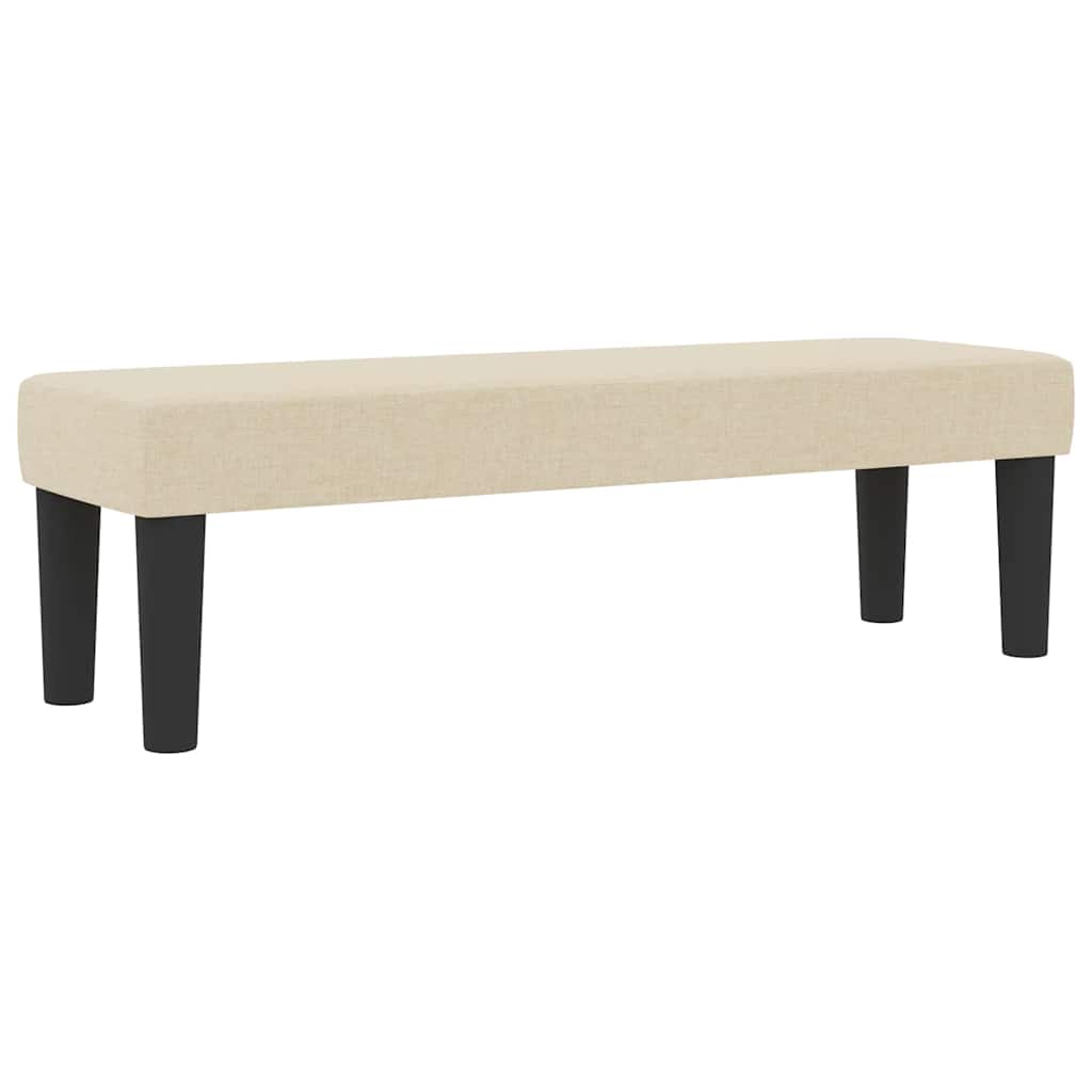 vidaXL Κρεβάτι με ελατήρια με κεφαλάρι Κρεμ 200 x 200 cm ύφασμα