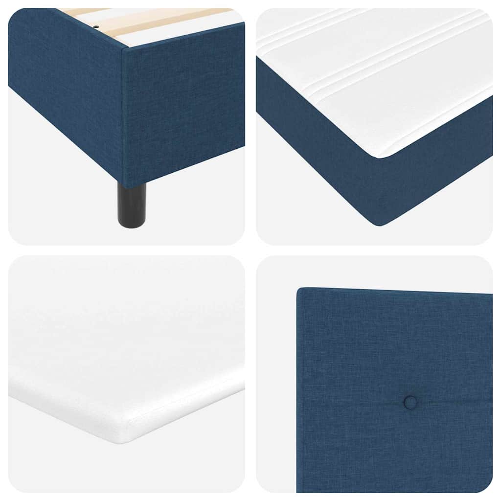 vidaXL Κρεβάτι με ελατήρια με κεφαλάρι Μπλε 200 x 200 cm ύφασμα