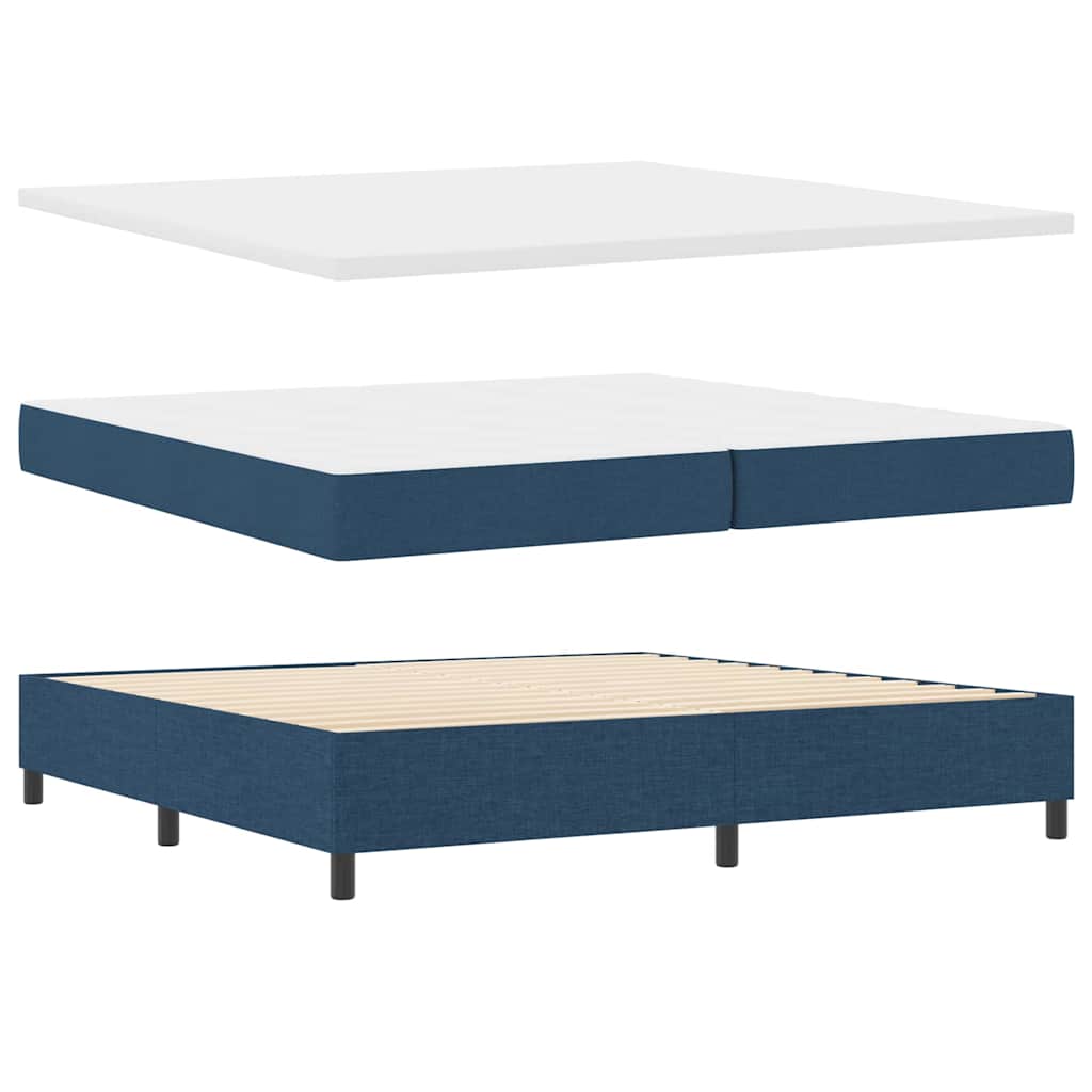 vidaXL Κρεβάτι με ελατήρια με κεφαλάρι Μπλε 200 x 200 cm ύφασμα