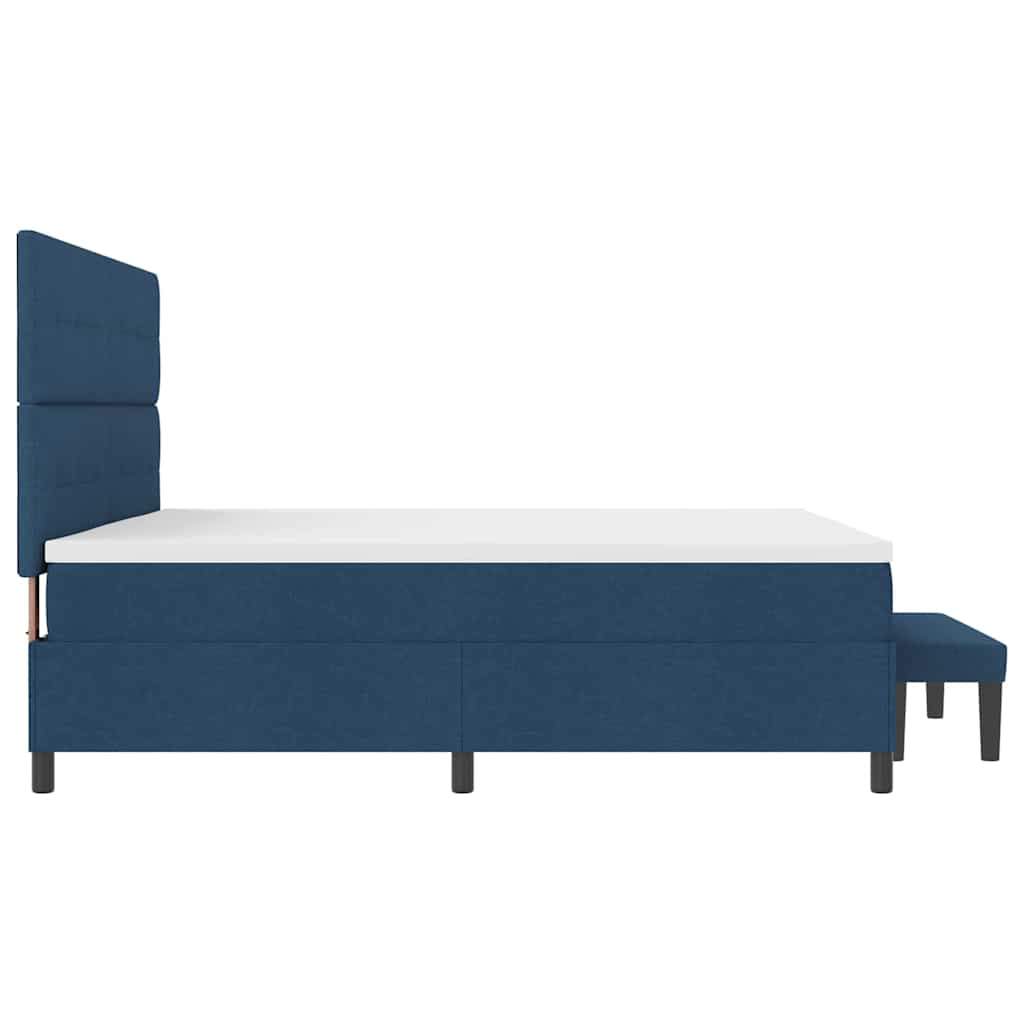 vidaXL Κρεβάτι με ελατήρια με κεφαλάρι Μπλε 200 x 200 cm ύφασμα