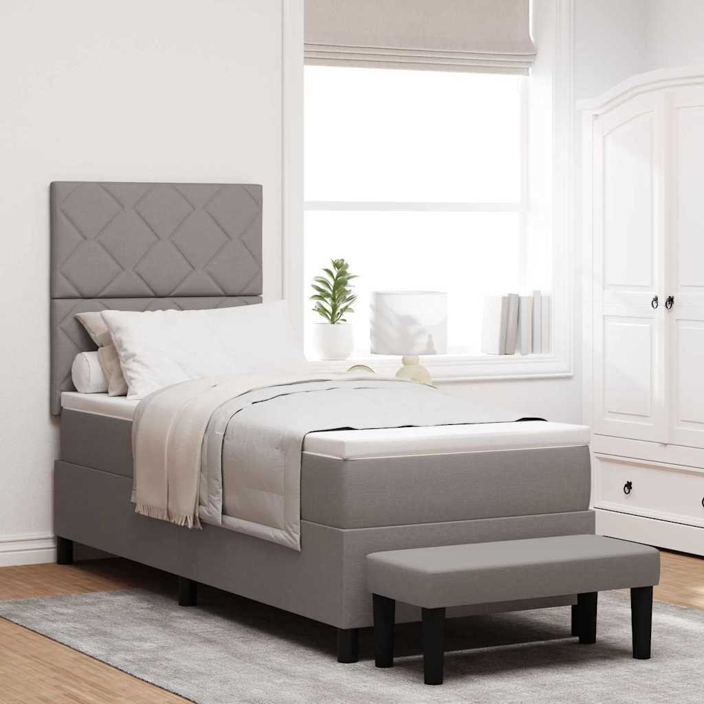 vidaXL Κρεβάτι με ελατήρια με κεφαλάρι Taupe 80 x 200 cm ύφασμα