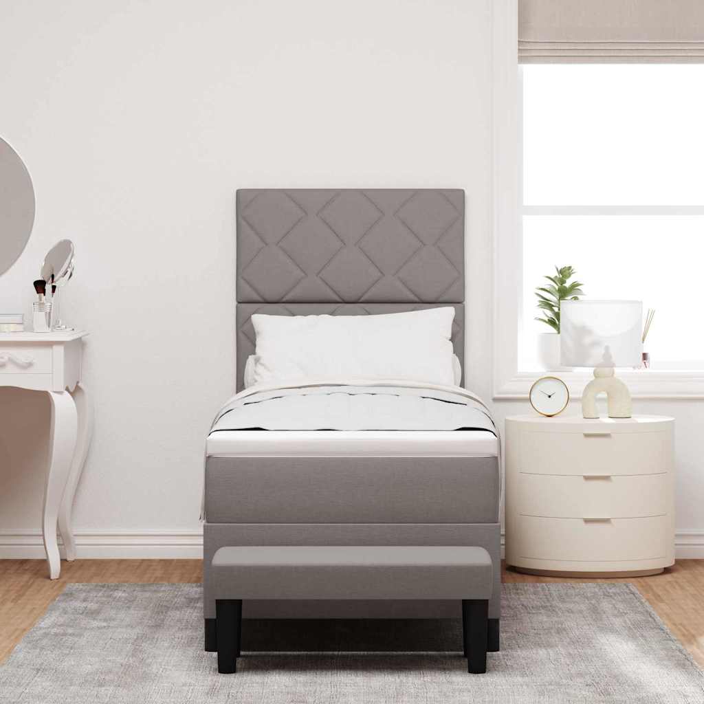 vidaXL Κρεβάτι με ελατήρια με κεφαλάρι Taupe 80 x 200 cm ύφασμα