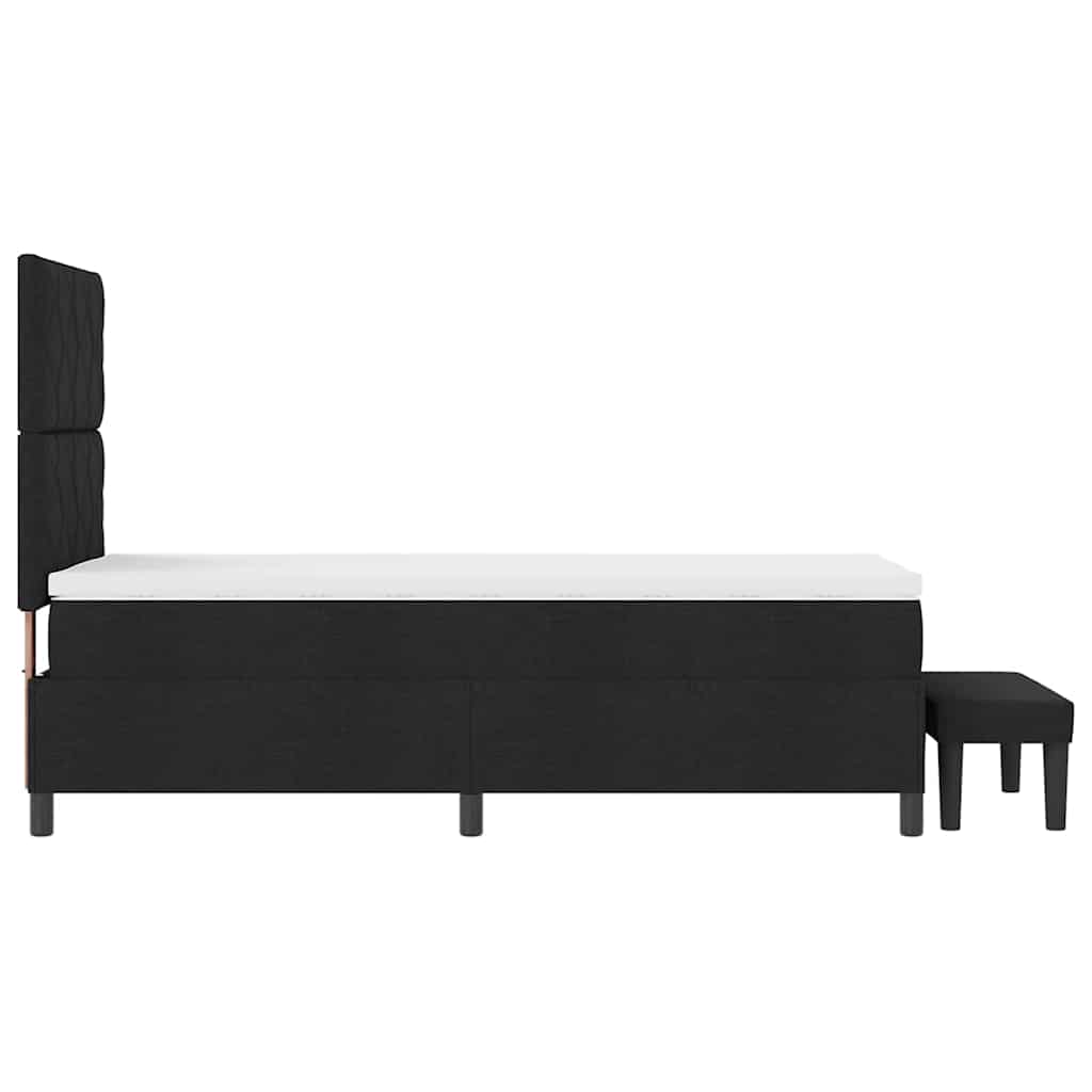 vidaXL Κρεβάτι με ελατήρια με κεφαλάρι Μαύρο 90 x 190 cm ύφασμα