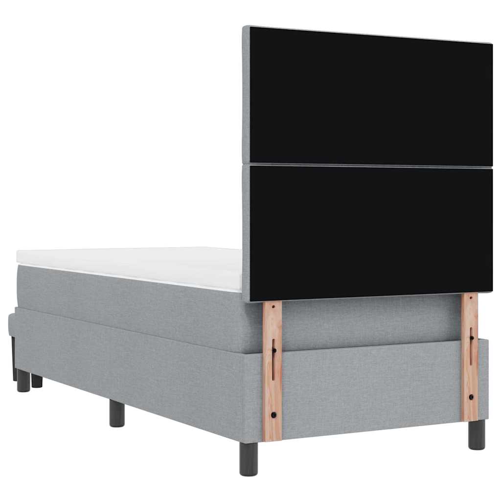 vidaXL Κρεβάτι με ελατήρια Ανοιχτό γκρι 100 x 200 cm ύφασμα
