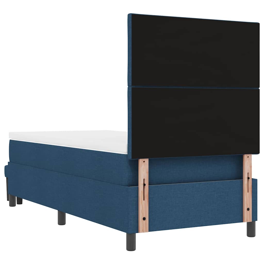 vidaXL Κρεβάτι με ελατήρια με κεφαλάρι Μπλε 100 x 200 cm ύφασμα