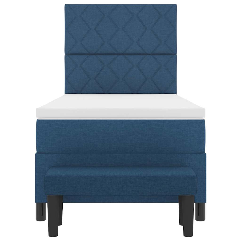 vidaXL Κρεβάτι με ελατήρια με κεφαλάρι Μπλε 100 x 200 cm ύφασμα