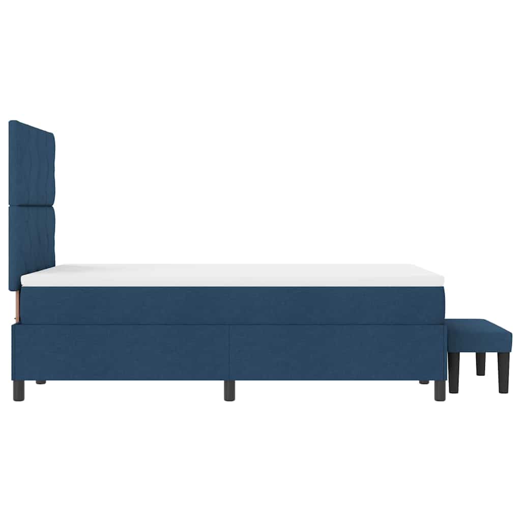 vidaXL Κρεβάτι με ελατήρια με μαξιλάρι Μπλε 120 x 190 cm ύφασμα