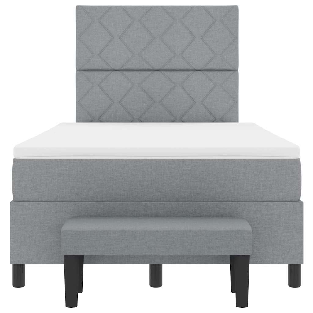 vidaXL Κρεβάτι με ελατήρια Ανοιχτό γκρι 120 x 200 cm ύφασμα