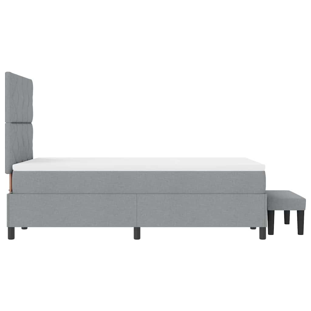 vidaXL Κρεβάτι με ελατήρια Ανοιχτό γκρι 120 x 200 cm ύφασμα