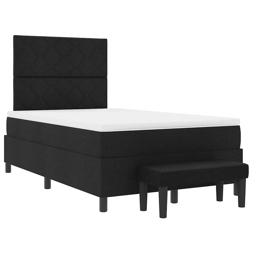 vidaXL Κρεβάτι με ελατήρια με κεφαλάρι Μαύρο 120 x 200 cm ύφασμα