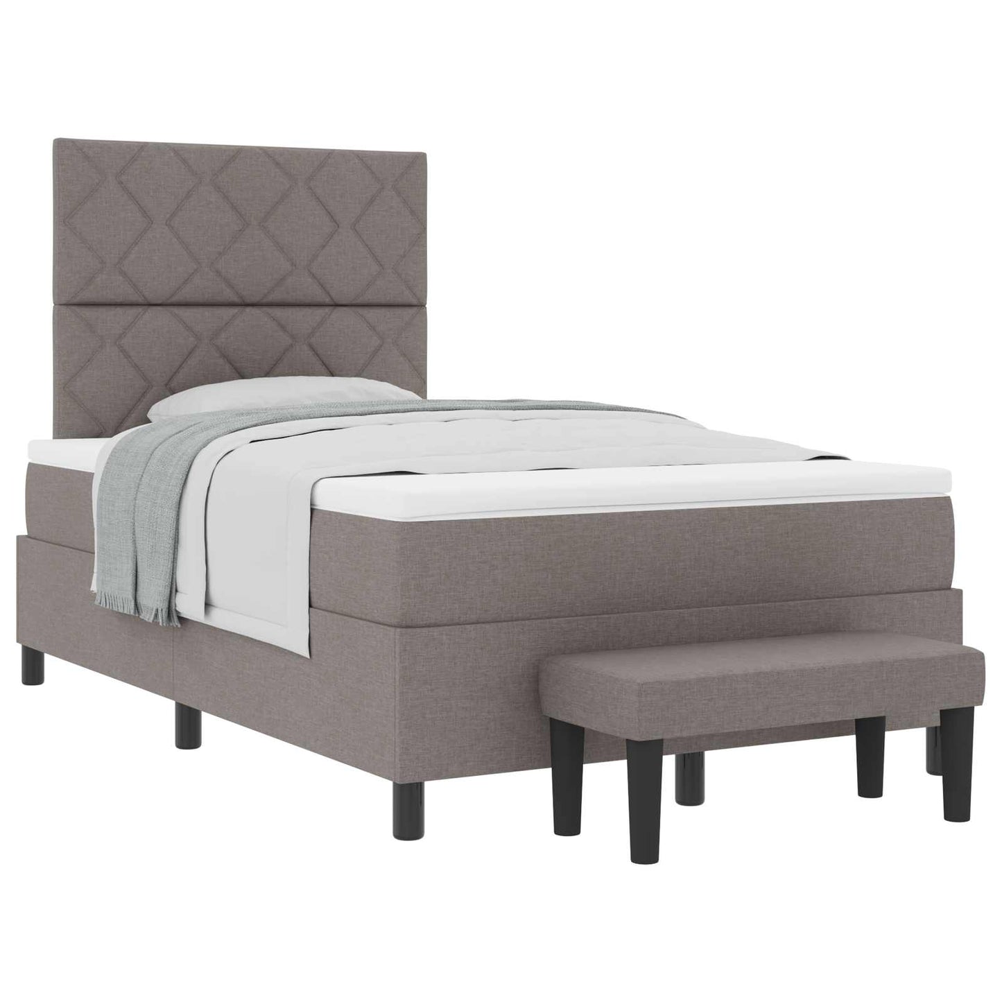 vidaXL Κρεβάτι με ελατήρια με κεφαλάρι Taupe 120 x 200 cm ύφασμα