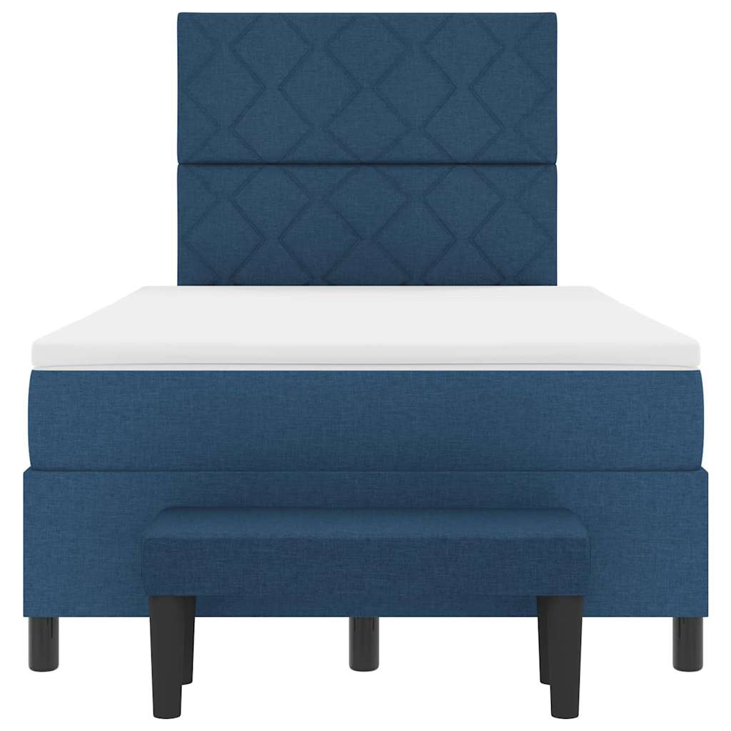 vidaXL Κρεβάτι με ελατήρια με κεφαλάρι Μπλε 120 x 200 cm ύφασμα
