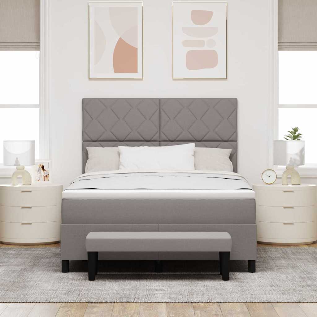 vidaXL Κρεβάτι με ελατήρια με κεφαλάρι Taupe 140 x 190 cm ύφασμα