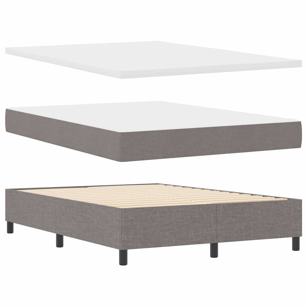 vidaXL Κρεβάτι με ελατήρια με κεφαλάρι Taupe 140 x 190 cm ύφασμα
