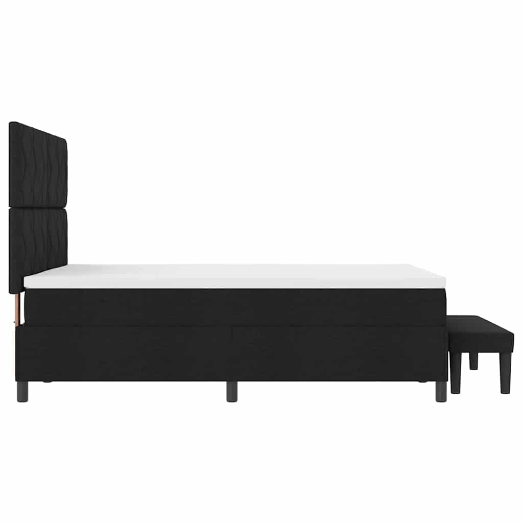 vidaXL Κρεβάτι με ελατήρια με κεφαλάρι Μαύρο 140 x 200 cm ύφασμα