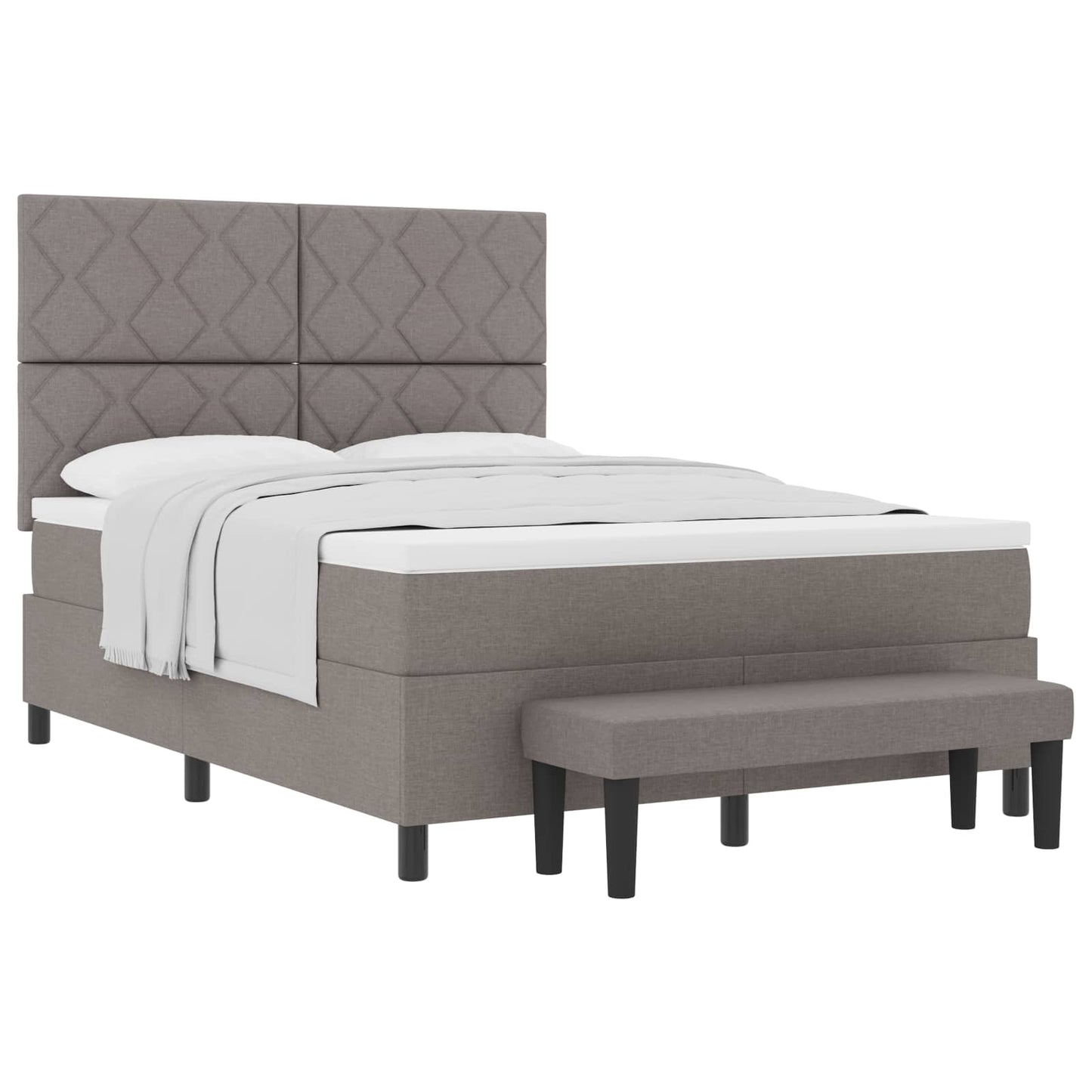 vidaXL Κρεβάτι με ελατήρια με κεφαλάρι Taupe 160 x 200 cm ύφασμα