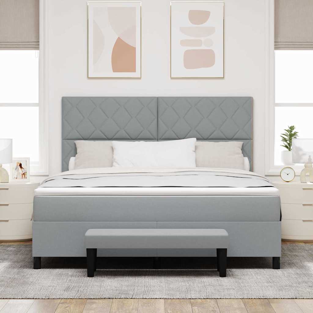 vidaXL Κρεβάτι με ελατήρια Ανοιχτό γκρι 180 x 200 cm ύφασμα