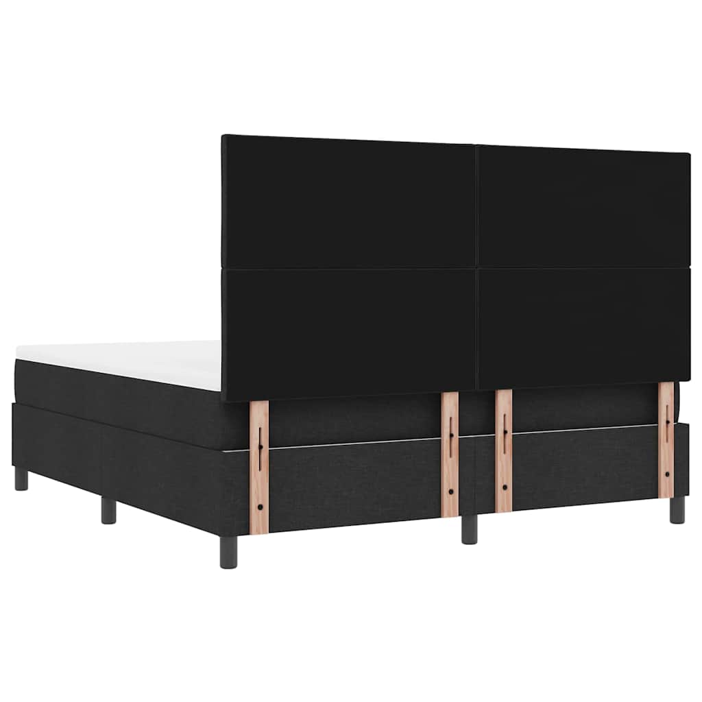 vidaXL Κρεβάτι με ελατήρια με κεφαλάρι Μαύρο 180 x 200 cm ύφασμα