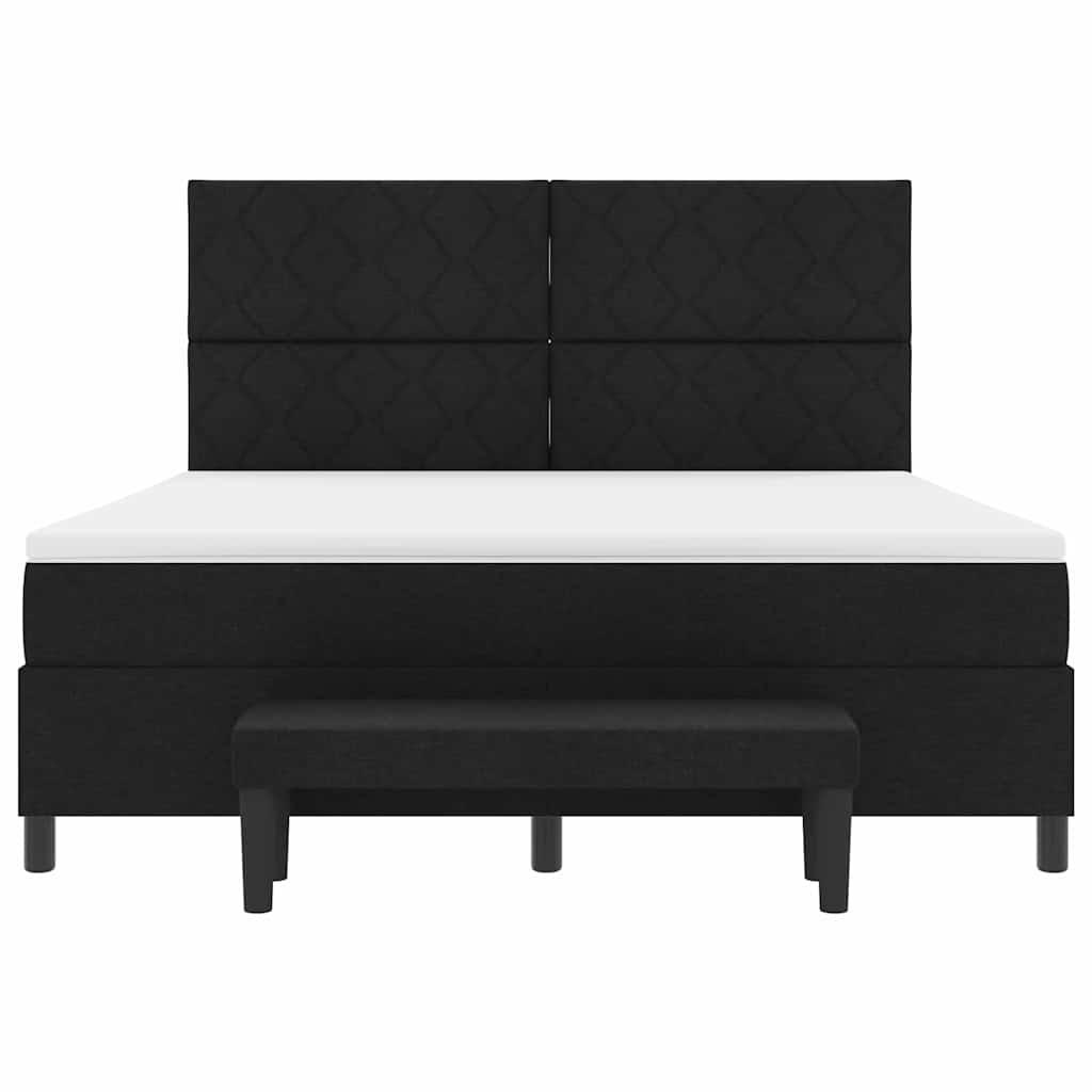 vidaXL Κρεβάτι με ελατήρια με κεφαλάρι Μαύρο 180 x 200 cm ύφασμα