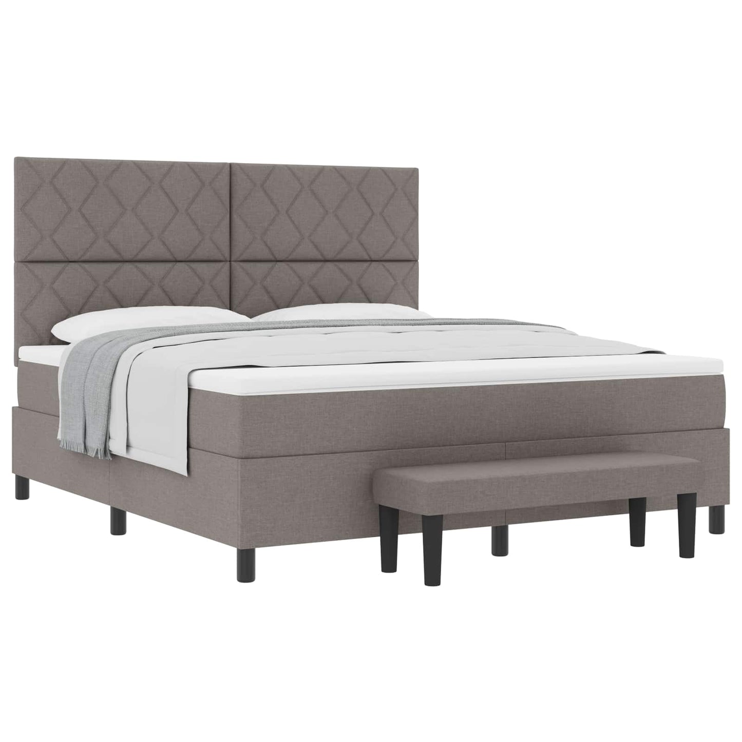 vidaXL Κρεβάτι με ελατήρια με κεφαλάρι Taupe 180 x 200 cm ύφασμα