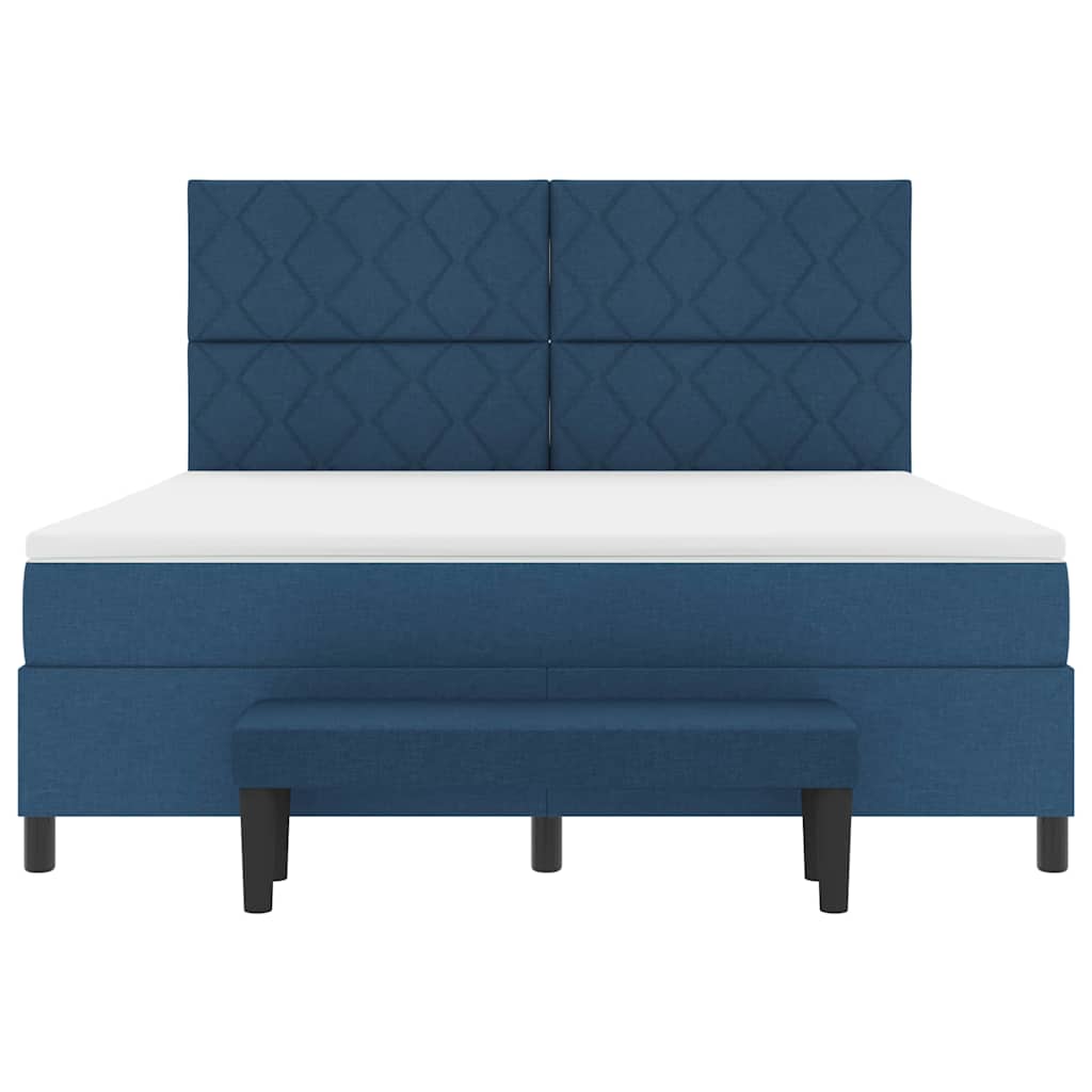 vidaXL Κρεβάτι με ελατήρια με κεφαλάρι Μπλε 180 x 200 cm ύφασμα