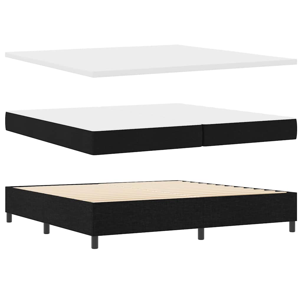 vidaXL Κρεβάτι με ελατήρια με κεφαλάρι Μαύρο 200 x 200 cm ύφασμα