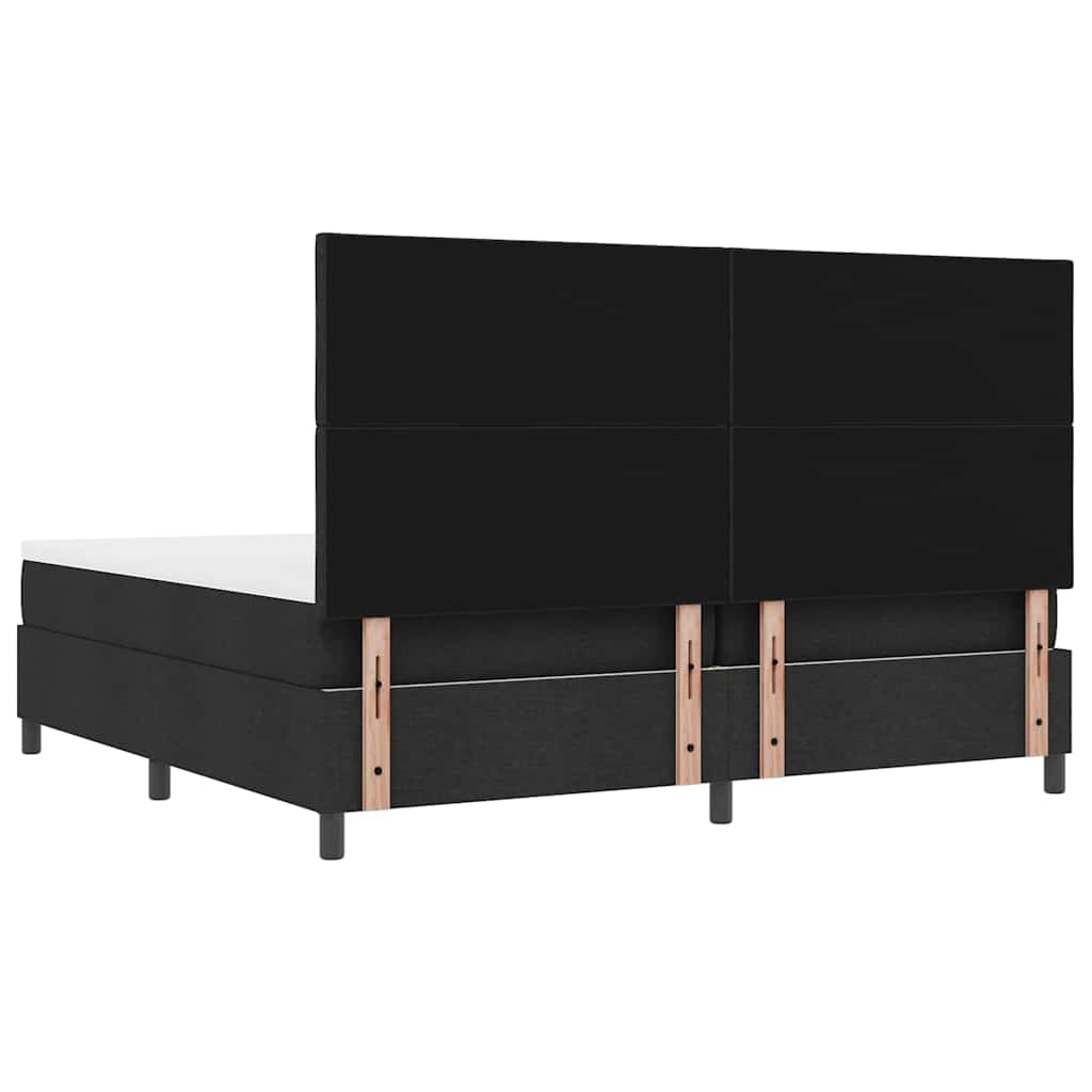 vidaXL Κρεβάτι με ελατήρια με κεφαλάρι Μαύρο 200 x 200 cm ύφασμα