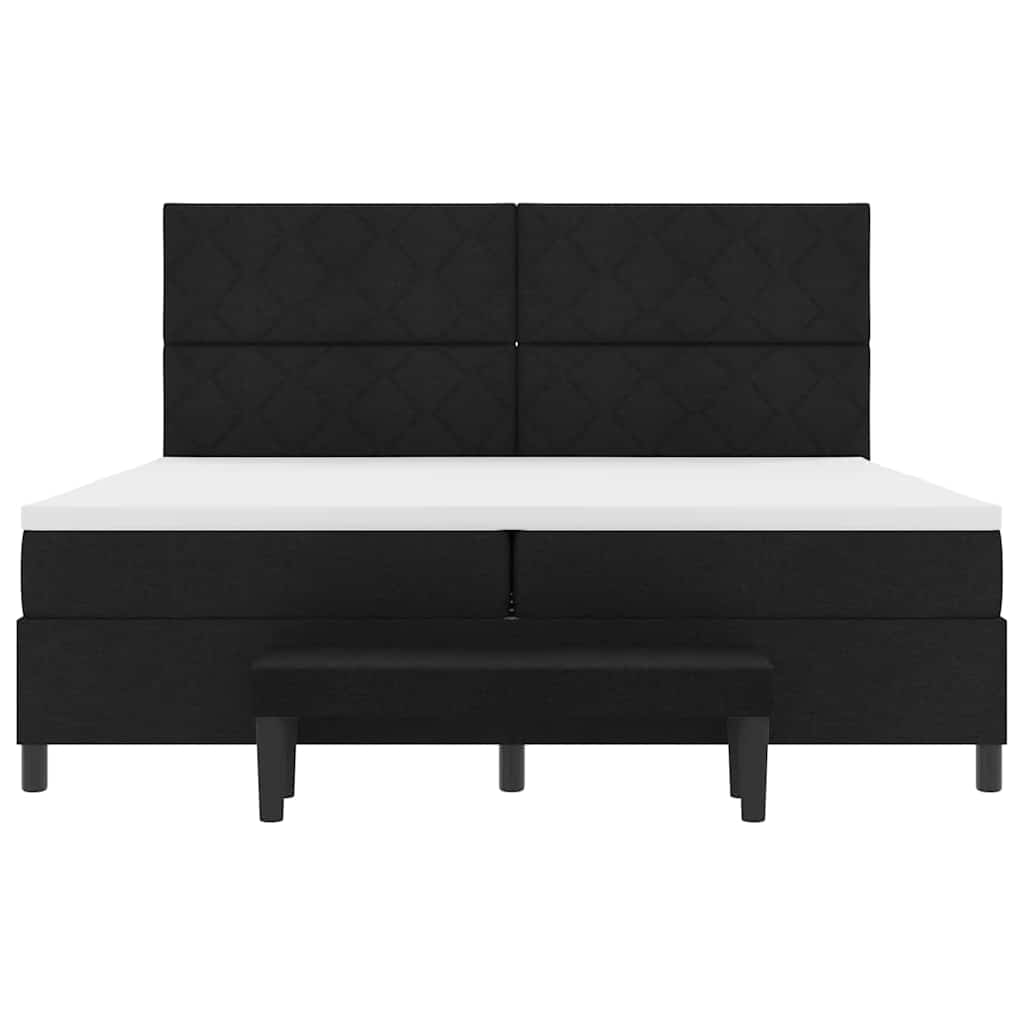 vidaXL Κρεβάτι με ελατήρια με κεφαλάρι Μαύρο 200 x 200 cm ύφασμα